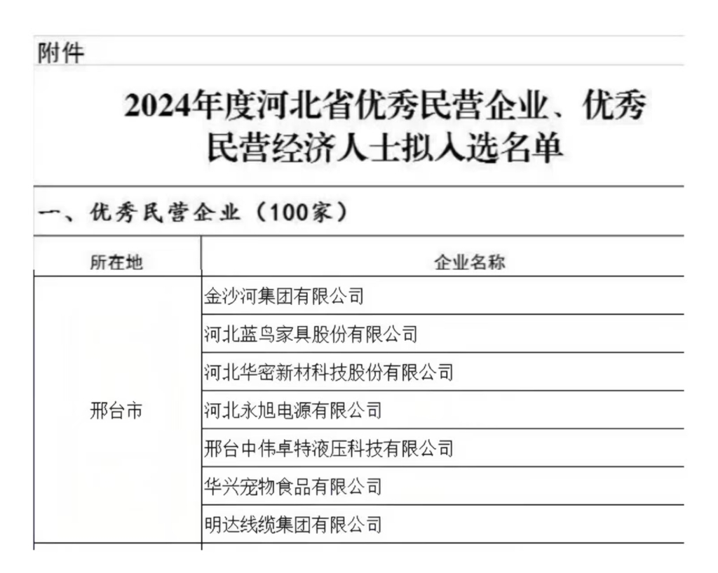 ag真人国际获评河北省优秀民营企业